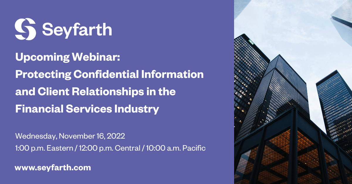 webinars - financial services industry trade secrets